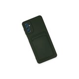 Samsung Uyumlu Galaxy A14 4g Kılıf Kelvin Kartvizitli Silikon - Koyu Yeşil