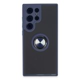 Samsung Galaxy S23 Ultra Kılıf Montreal Yüzüklü Silikon Kapak - Lacivert