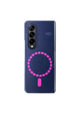 Fuchsia Samsung Galaxy Z Fold 3 ile Uyumlu Kılıf HBC-156 Magneticsafe Kapak - Lacivert