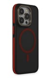 Fuchsia iPhone 14 Pro Max ile Uyumlu Kılıf Rocky Kablosuz Şarj Özellikli Kapak - Siyah-Kırmızı