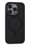 Fuchsia iPhone 14 Pro Max ile Uyumlu Kılıf Rocky Kablosuz Şarj Özellikli Kapak - Derin Mor