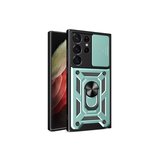 Newface Samsung Galaxy S23 Ultra Kılıf Pars Lens Yüzüklü Silikon - Yeşil