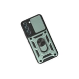 Newface Samsung Galaxy S23 FE Kılıf Pars Lens Yüzüklü Silikon - Yeşil