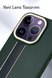 Fuchsia iPhone 15 Pro Max ile Uyumlu Kılıf HBC-163 Times Kapak - Koyu Yeşil