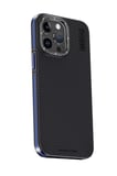 Fuchsia iPhone 15 Pro ile Uyumlu Kılıf Aramid 600D Kevlar Karbon Fiber Kablosuz Şarj Özellikli Kapak - Lacivert
