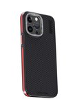 Fuchsia iPhone 15 Pro Max ile Uyumlu Kılıf Aramid 600D Kevlar Karbon Fiber Kablosuz Şarj Özellikli Kapak - Kırmızı