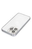 Fuchsia iPhone 15 Pro Max ile Uyumlu Metal Bumper Mat Kapak - Gri