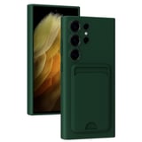 Newface Samsung Galaxy S24 Ultra Kılıf Kelvin Kartvizitli Silikon - Koyu Yeşil