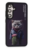 Fuchsia Samsung Galaxy S24 ile Uyumlu Fun Kablosuz Şarj Özellikli Kapak - Derin Mor