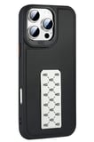 Fuchsia iPhone 16 Pro ile Uyumlu HBC-265 Madrid Kablosuz Şarj Özellikli Standlı Kapak - Siyah