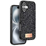 Onegif Bright iPhone 16 Simli Kılıf - Siyah