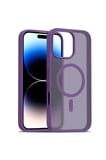 Fuchsia iPhone 16 Pro Max ile Uyumlu Jota Kablosuz Şarj Özellikli Kapak - Derin Mor