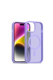 Fuchsia iPhone 14 ile Uyumlu Jota Kablosuz Şarj Özellikli Kapak - Lila