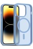 Fuchsia iPhone 14 Pro ile Uyumlu Jota Kablosuz Şarj Özellikli Kapak - Açık Mavi