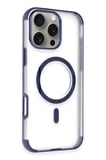 Fuchsia iPhone 14 Pro Max ile Uyumlu Hilton Kablosuz Şarj Özellikli Kapak - Lacivert