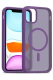 Fuchsia iPhone 11 Pro Max ile Uyumlu Jota Kablosuz Şarj Özellikli Kapak - Derin Mor