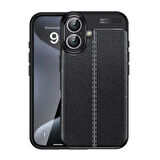 iPhone 16 Kılıf Focus Deri Desen Silikon Arka Kapak