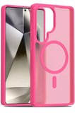Fuchsia Samsung Galaxy S25 Ultra ile Uyumlu Jota Kablosuz Şarj Özellikli Kapak - Rose