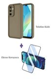 Fuchsia Samsung Galaxy A17 5G ile Uyumlu Viera Darbe Emici Silikon Kılıf + Seramik Ekran Koruyucu Seti