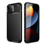 iPhone 14 / 13 Kılıf Focus Carbon Desen Silikon Arka Kapak