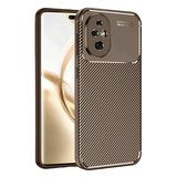 Newface Honor 200 Kılıf Auto Focus Karbon Kapak - Kahverengi