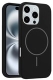 Fuchsia iPhone 16 Pro Max ile Uyumlu Kılıf Jully Kablosuz Şarj Özellikli Kapak - Siyah