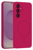 Fuchsia Samsung Galaxy S23 FE ile Uyumlu Kılıf Jully Kablosuz Şarj Özellikli Kapak - Fuşya