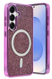Fuchsia Samsung Galaxy S25 ile Uyumlu Helen Kablosuz Şarj Özellikli Kapak - Derin Mor