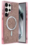 Fuchsia Samsung Galaxy S24 Ultra ile Uyumlu Helen Kablosuz Şarj Özellikli Kapak - Pembe