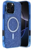Fuchsia iPhone 16 Pro ile Uyumlu Helen Kablosuz Şarj Özellikli Kapak - Lacivert