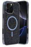 Fuchsia iPhone 16 Pro ile Uyumlu Helen Kablosuz Şarj Özellikli Kapak - Siyah