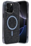 Fuchsia iPhone 12 Pro ile Uyumlu Helen Kablosuz Şarj Özellikli Kapak - Siyah