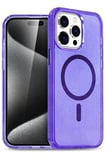 Fuchsia iPhone 15 Pro Max ile Uyumlu Star Kablosuz Şarj Özellikli Kapak - Mor