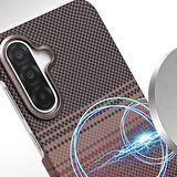 Samsung Galaxy S24 FE Kılıf Vega Magsafe Karbon Desen Kapak