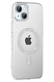 Fuchsia iPhone 14 ile Uyumlu Move Taşlı Kablosuz Şarj Özellikli Kapak - Natural Grey