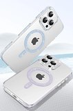 Fuchsia iPhone 14 Pro Max ile Uyumlu Move Taşlı Kablosuz Şarj Özellikli Kapak - Pembe