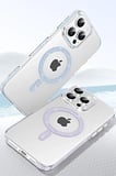 Fuchsia iPhone 16 Pro Max ile Uyumlu Move Taşlı Kablosuz Şarj Özellikli Kapak - Mavi