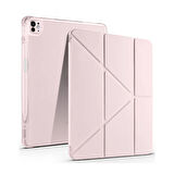 Newface Mars iPad Air 13 (2024) Kalemlikli Tablet Kılıfı - Rose Gold