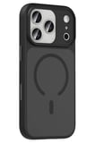 Fuchsia iPhone 17 Pro Max ile Uyumlu Megane Kablosuz Şarj Özellikli Kapak - Siyah