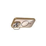 iPhone 16 Pro Max Remim Lensli Magsafe Standlı Kapak - Kahverengi