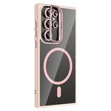 Samsung Galaxy S24 Ultra Remim Lensli Magsafe Standlı Kapak - Pembe