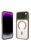 Fuchsia iPhone 17 Pro Max ile Uyumlu Hazar Kablosuz Şarj Özellikli Kapak - Gold