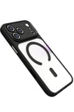 Fuchsia iPhone 17 Pro Max ile Uyumlu Hazar Kablosuz Şarj Özellikli Kapak - Siyah
