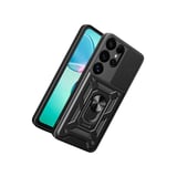 Samsung Uyumlu Galaxy S26 Ultra Pars Lens Yüzüklü Silikon - Siyah