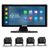 Dark 10.36" IPS Apple CarPlay & Android Auto / AirPlay, Android Cast Ekran Yansıtma, 360° Panaromik Sistem 4 Kameralı Torpido Üstü Araç Ekranı
