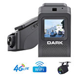 DARK 4G LTE Full HD Ön+HD Arka, Uzaktan Canlı İzleme ve Konum Takibi, SIM Kart Destekli Araç İçi Kamera WiFi,GPS,125° Geniş Açı,G-Sensor,Çift Yönlü Konuşma