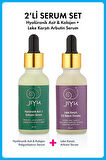 Jiyu Hyalüronik Asit ve Kolajen Dolgunlaştırıcı Serum + Jiyu Leke Karşıtı Cilt Tonu Eşitleyici Arbutin Serum 2'li Cilt Bakım Seti 2x30 ml.