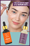 Jiyu C Vitamini Aydınlatıcı Cilt Bakım Serumu + Jiyu Leke Karşıtı Cilt Tonu Eşitleyici Arbutin Serum 2'li Cilt Bakım Seti 2x30 ml.