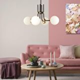 Dragon 4Lü Siyah Gold Modern Genç Odası Yatak Odası Retro Salon Avize 