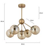 Meyo 5Li Eskitme Bal Camlı Modern Genç Odası Yatak Odası Salon Avize 